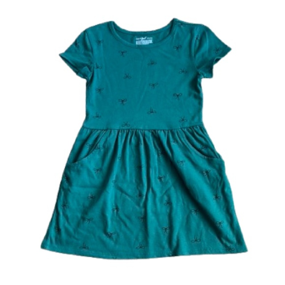 207‎ NWT Cat & Jack Casual Short Sleeve Dress with Pockets - Size: XS (4/5)